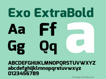 Exo ExtraBold Version 1.00图片样张