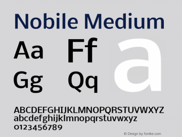 Nobile Medium Version 001.000 Font Sample