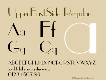 UpperEastSide Regular Converted from f:\x\UPPEREAS.TF1 by ALLTYPE Font Sample