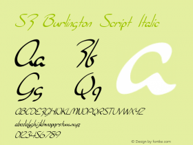 SF Burlington Script Italic ver 1.0; 2000. Freeware for non-commercial use.图片样张