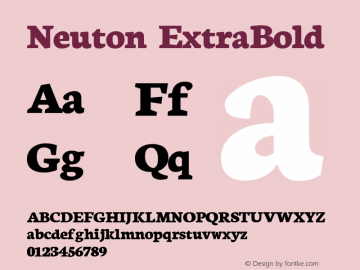 Neuton ExtraBold Version 1.42 Font Sample