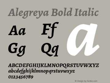 Alegreya Bold Italic Version 1.003图片样张