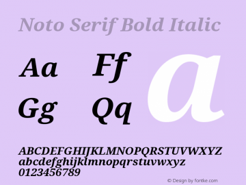 Noto Serif Bold Italic Version 1.02图片样张