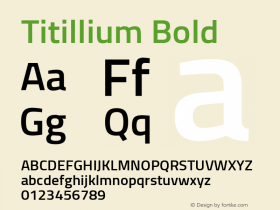 Titillium Bold Version 1.000;PS 57.000;hotconv 1.0.70;makeotf.lib2.5.55311图片样张