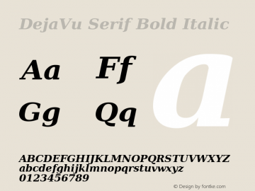 DejaVu Serif Bold Italic Version 2.29 Font Sample