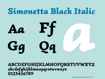 Simonetta Black Italic Version 1.002图片样张