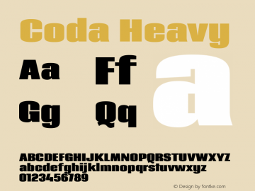 Coda Heavy Version 1.000 Font Sample