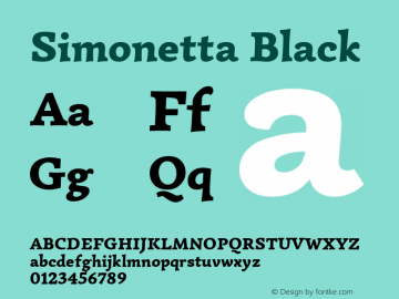 Simonetta Black Version 1.002 Font Sample