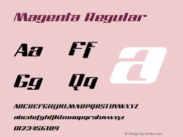 Magenta Regular Version 1.00 August 24, 2009, initial release Font Sample