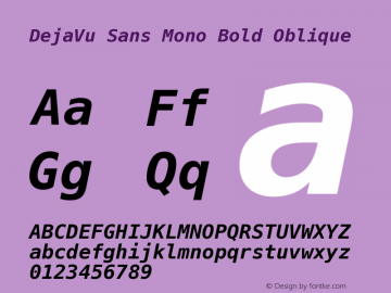 DejaVu Sans Mono Bold Oblique Version 2.29图片样张