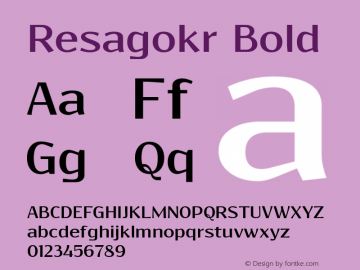 Resagokr Bold Version 0.95 Font Sample