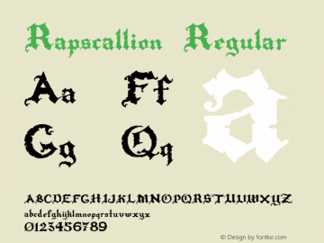 Rapscallion Regular Macromedia Fontographer 4.1 1/17/2003 Font Sample