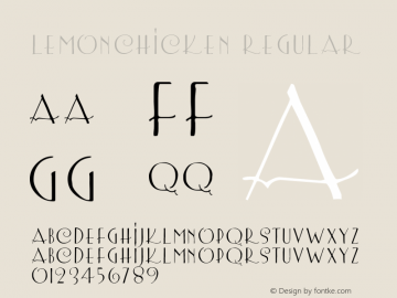 LemonChicken Regular Altsys Fontographer 4.0 4/5/00 Font Sample