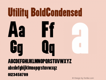 Utility BoldCondensed Macromedia Fontographer 4.1.5 9/25/05 Font Sample