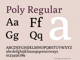 Poly Regular Version 1.001 Font Sample