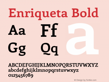 Enriqueta Bold Version 1.002 Font Sample
