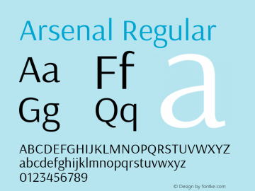 Arsenal Regular Version 1.000 Font Sample