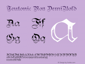 Teutonic No3 DemiBold Version 1.0; 2002; initial release Font Sample