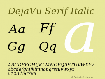 DejaVu Serif Italic Version 2.29图片样张
