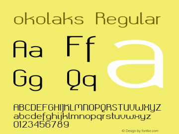 okolaks Regular Version 000.6.0 Font Sample