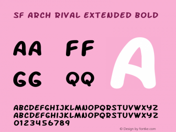 SF Arch Rival Extended Bold ver 1.0; 2000. Freeware. Font Sample