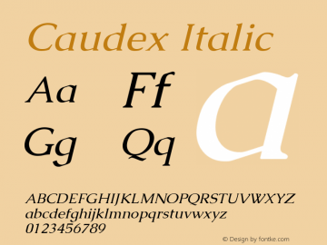 Caudex Italic Version 1.01 Font Sample