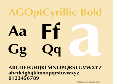 AGOptCyrillic Bold 001.000 Font Sample
