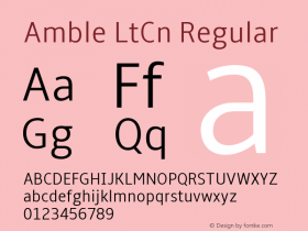 Amble LtCn Regular Version 1.00000; 2009 Font Sample