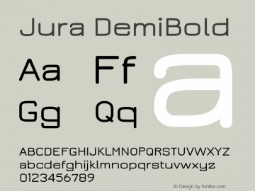 Jura DemiBold Version 2.5 Font Sample