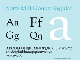 Sorts Mill Goudy Regular Version 003.001 Font Sample