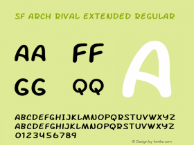 SF Arch Rival Extended Regular ver 1.0; 2000. Freeware. Font Sample