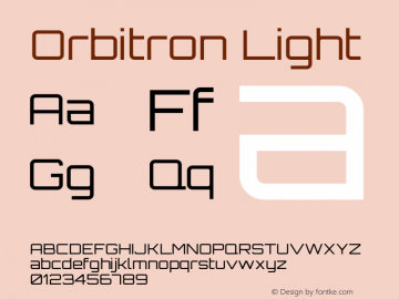 Orbitron Light 1.000 Font Sample