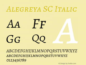 Alegreya SC Italic Version 1.003 Font Sample