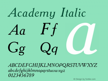 Academy Italic Converted from d:\win\system\ACD56___.TF1 by ALLTYPE图片样张