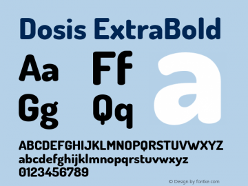 Dosis ExtraBold Version 1.007 Font Sample