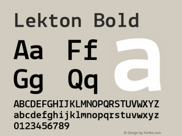 Lekton Bold Version 34.000 Font Sample