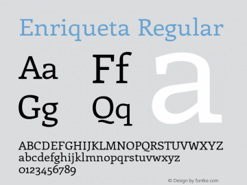 Enriqueta Regular Version 1.002 Font Sample