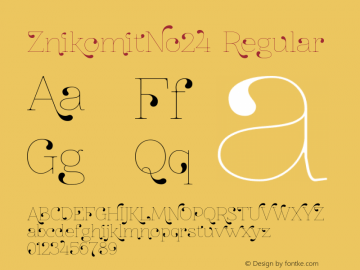 ZnikomitNo24 Regular Version 0.54 Font Sample