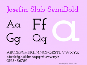 Josefin Slab SemiBold Version 1.000 Font Sample