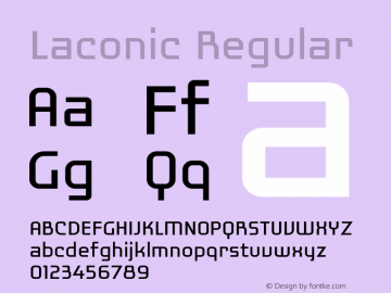 Laconic Regular Version 1.000 Font Sample