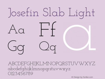 Josefin Slab Light Version 1.000 Font Sample