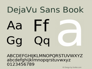 DejaVu Sans Book Version 2.29 Font Sample