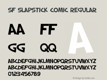 SF Slapstick Comic Regular ver 1.0; 2000. Freeware for non-commercial use.图片样张