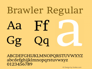 Brawler Regular 1.000 Font Sample