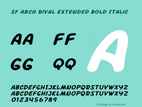 SF Arch Rival Extended Bold Italic ver 1.0; 2000. Freeware. Font Sample
