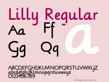 Lilly Regular 1.0; 2000; Font Sample