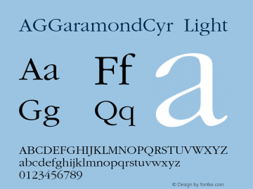 AGGaramondCyr Light 001.000图片样张