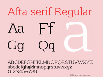 Afta serif Regular Version 1.000图片样张