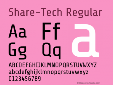 Share-Tech Regular Version 1.000;PS 001.000;hotconv 1.0.38 Font Sample