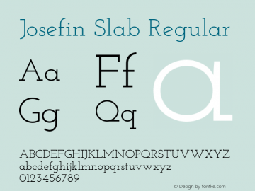 Josefin Slab Regular Version 1.000 Font Sample